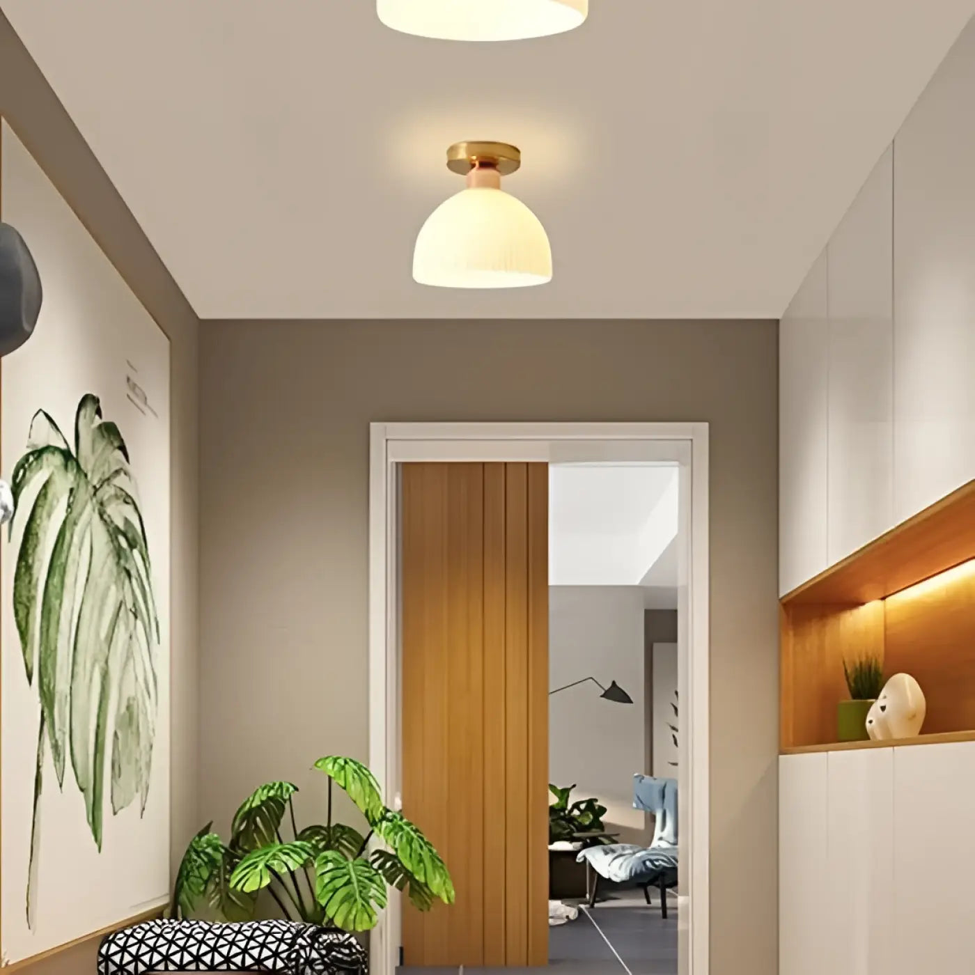 LED white ceramic minimalist ceiling light | VUZUSI