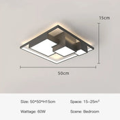 Square black or white modern LED ceiling light | VIBA