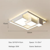 Square black or white modern LED ceiling light | VIBA