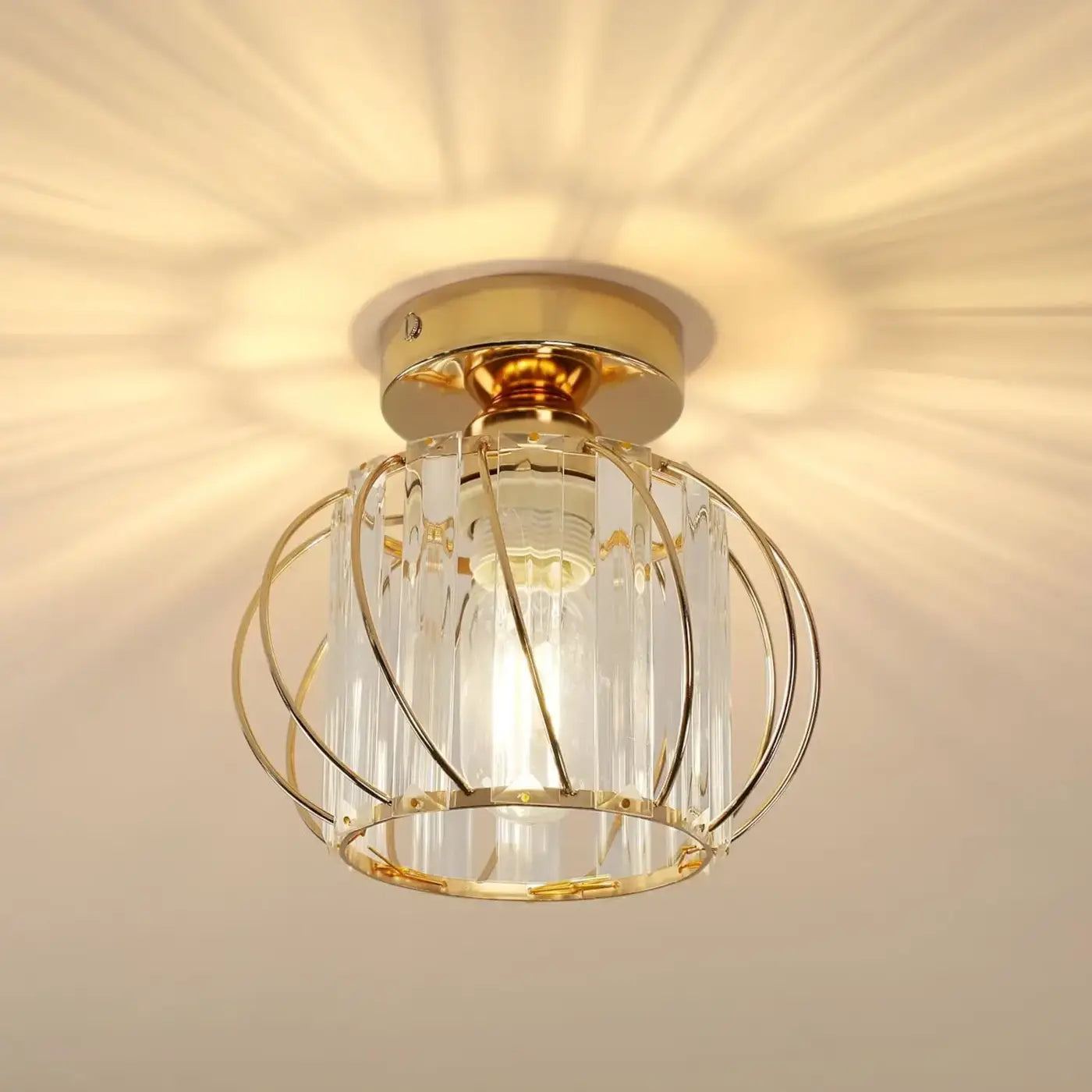 Gold LED crystal minimalist ceiling light | DINEFAL