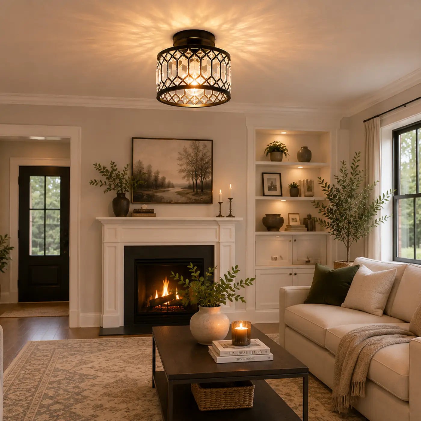 Black metal glass industrial ceiling light | BAGUSA