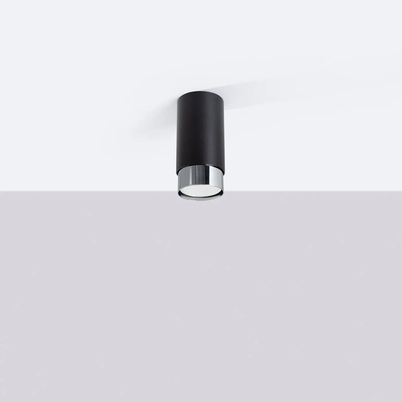 Black chrome cylinder LED design ceiling light | SAPUPAK