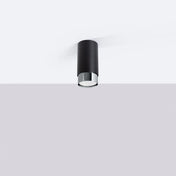 Black chrome cylinder LED design ceiling light | SAPUPAK