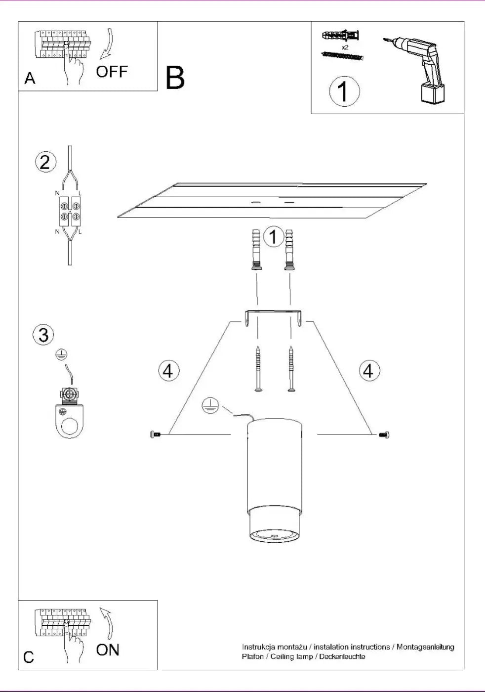 Black chrome cylinder LED design ceiling light | SAPUPAK