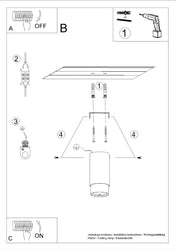 Black chrome cylinder LED design ceiling light | SAPUPAK