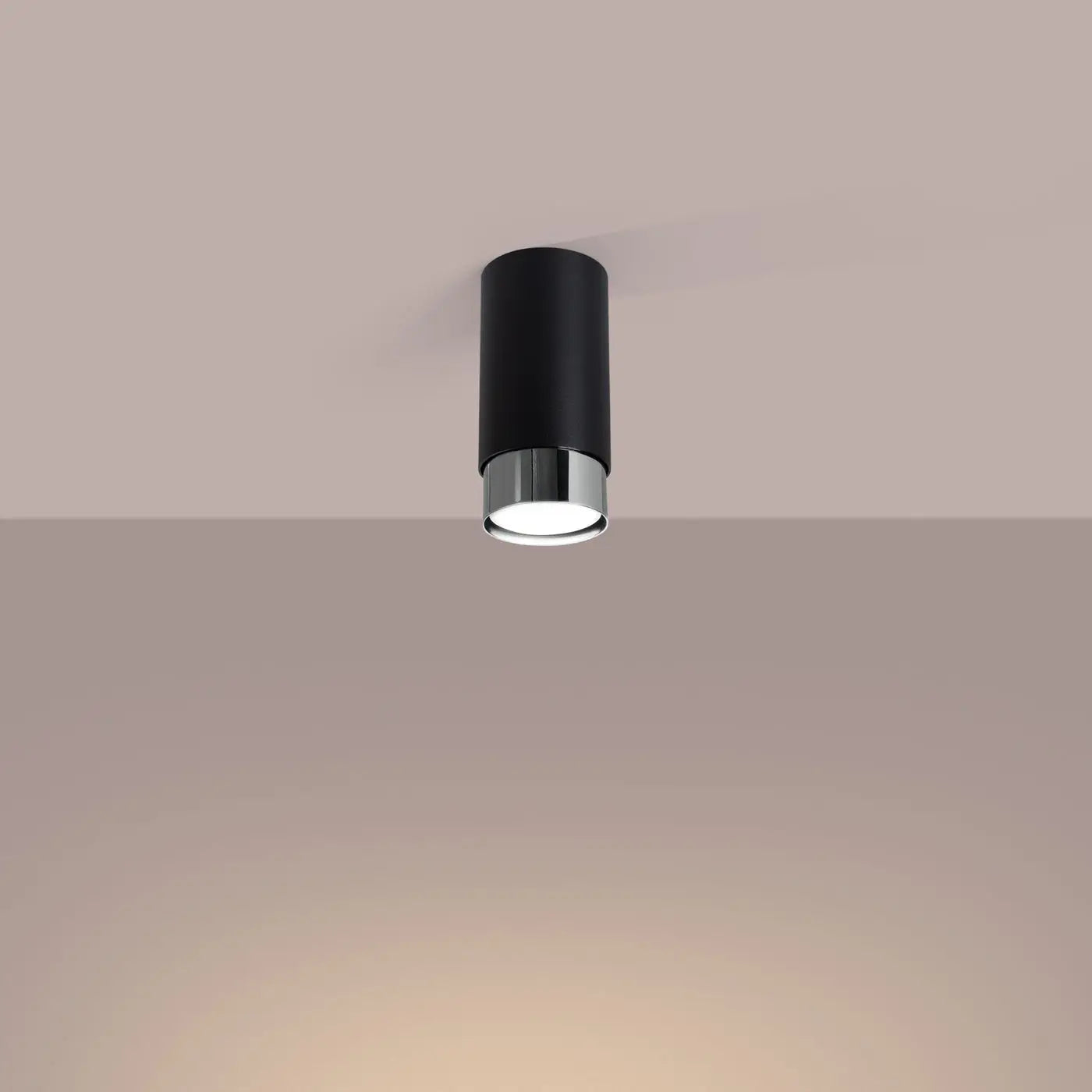 Black chrome cylinder LED design ceiling light | SAPUPAK