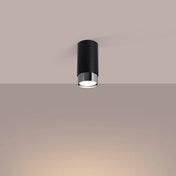 Black chrome cylinder LED design ceiling light | SAPUPAK