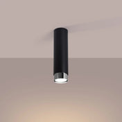 Black chrome cylinder contemporary ceiling light | BUHA