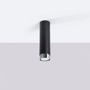 Black chrome cylinder contemporary ceiling light | BUHA