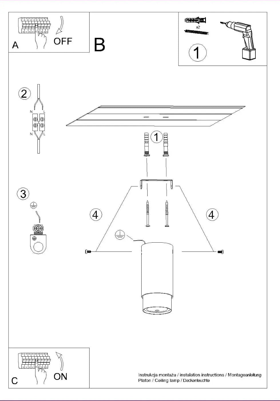 Black and gold cylinder minimalist ceiling light | ZAGIRE