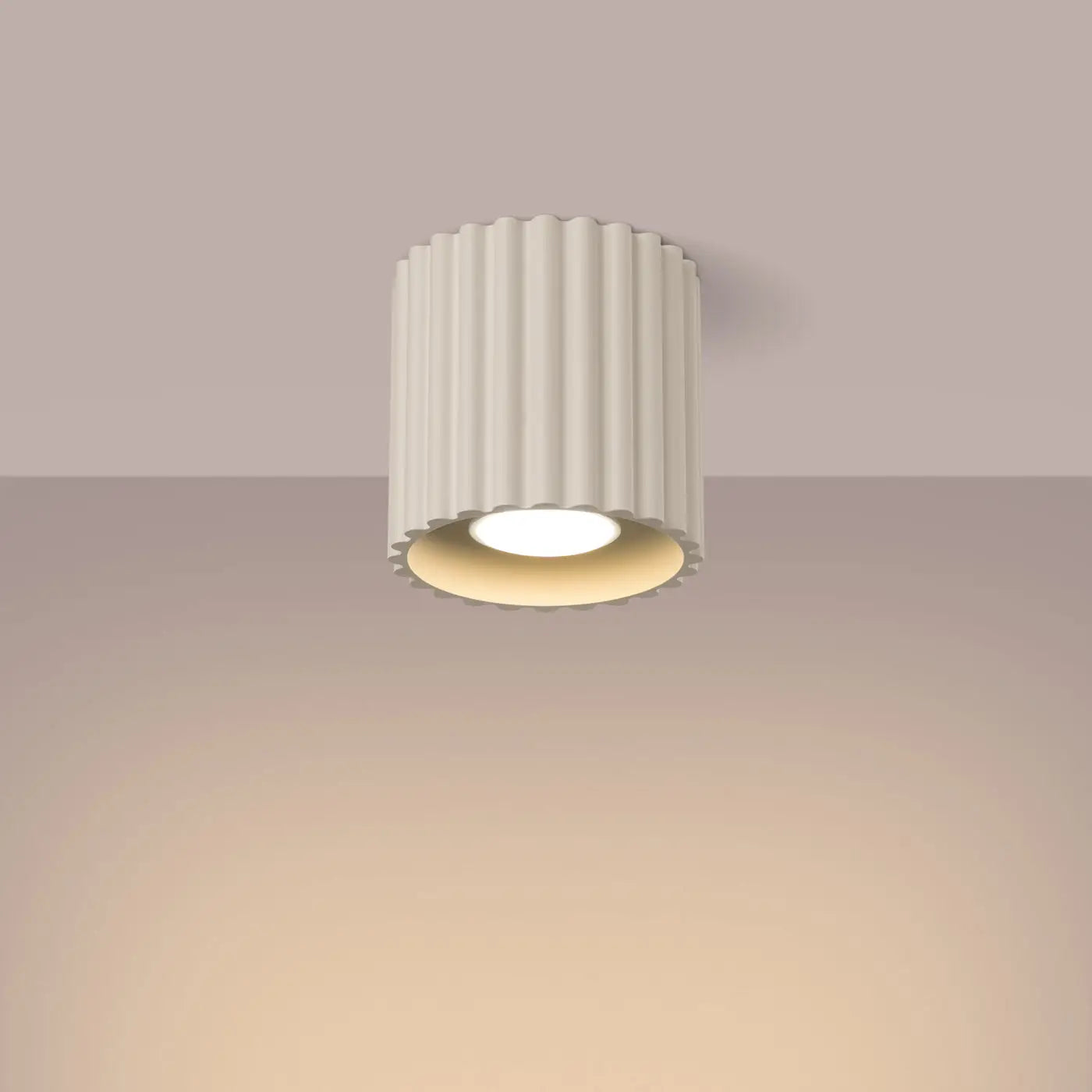 Minimalist beige aluminium LED ceiling light | SUBUKA