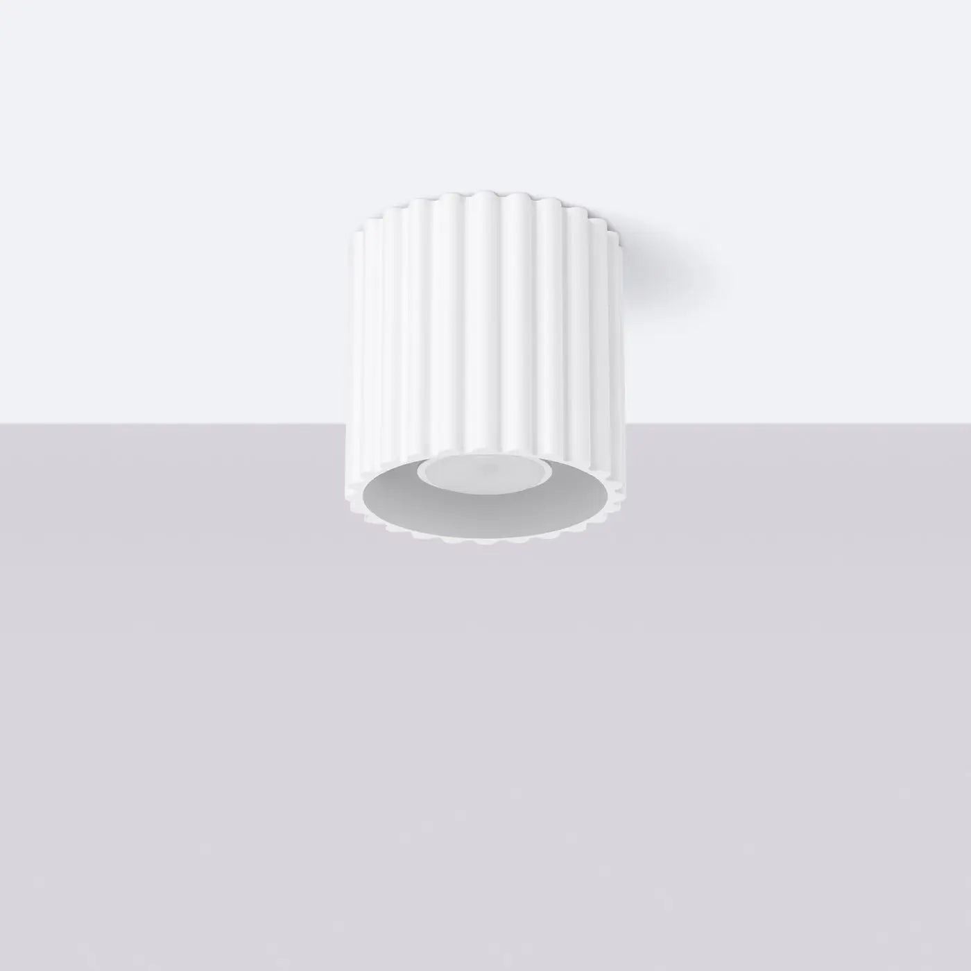 Minimalist white aluminium LED ceiling light | FOGA