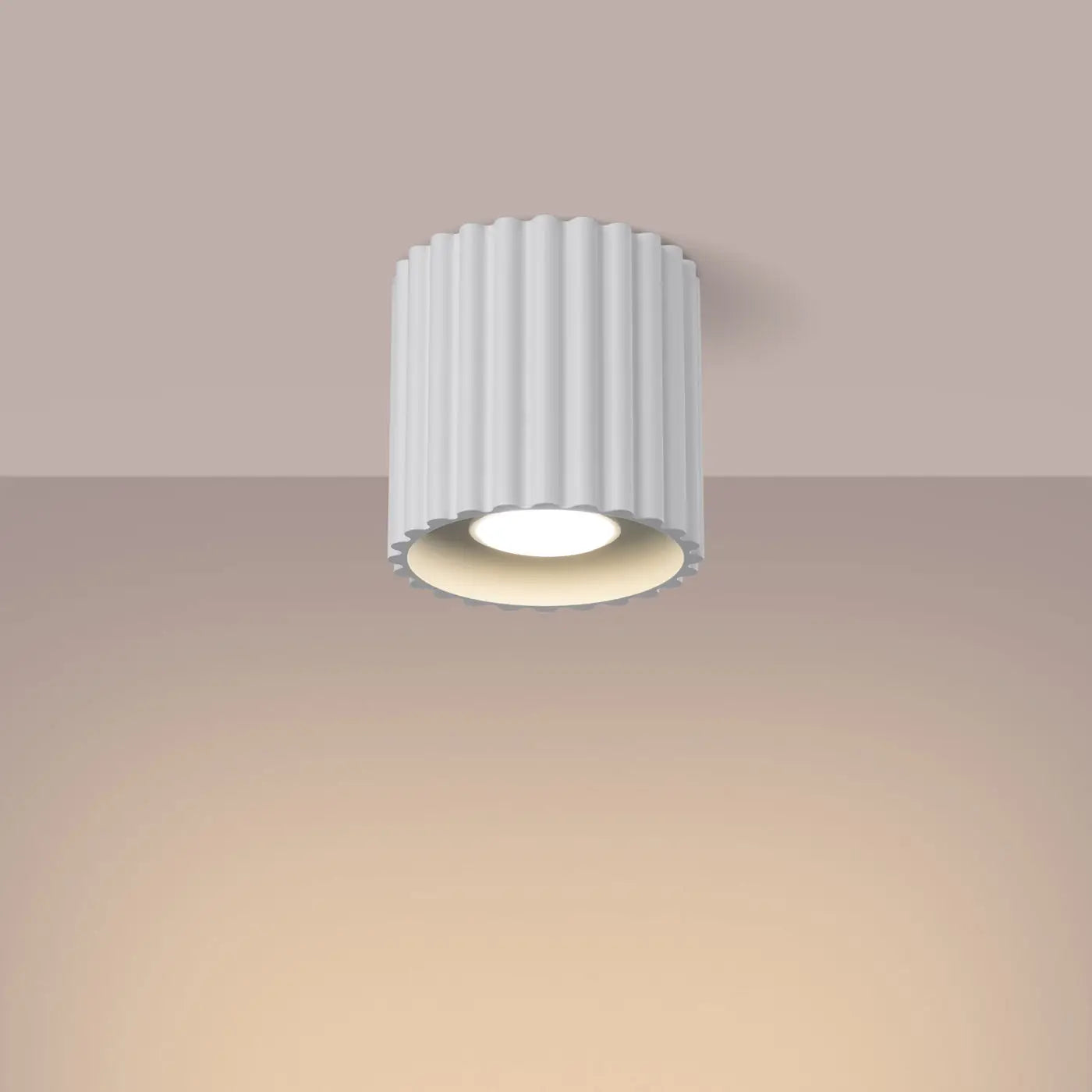 Minimalist white aluminium LED ceiling light | FOGA