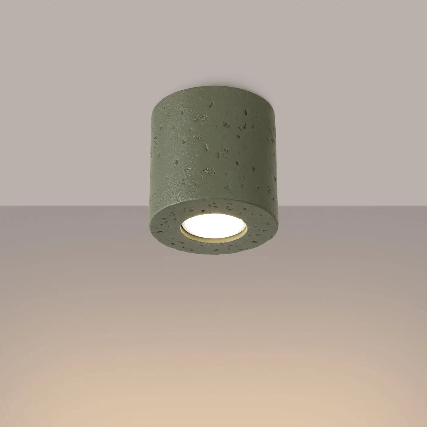 Concrete olive green minimalist LED ceiling light | TIPUL