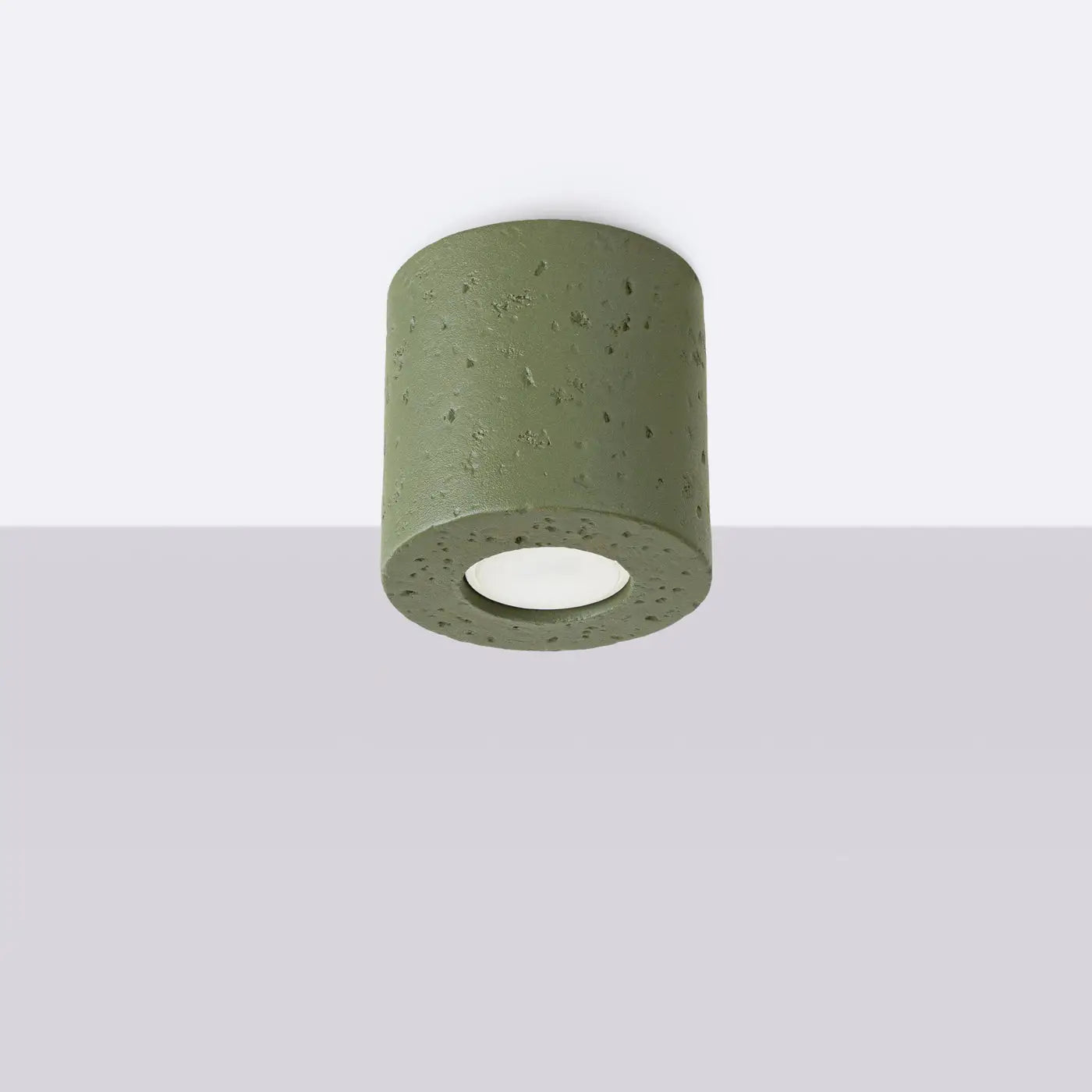 Concrete olive green minimalist LED ceiling light | TIPUL
