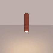 Ochre red aluminium LED ceiling light | TUSEVA
