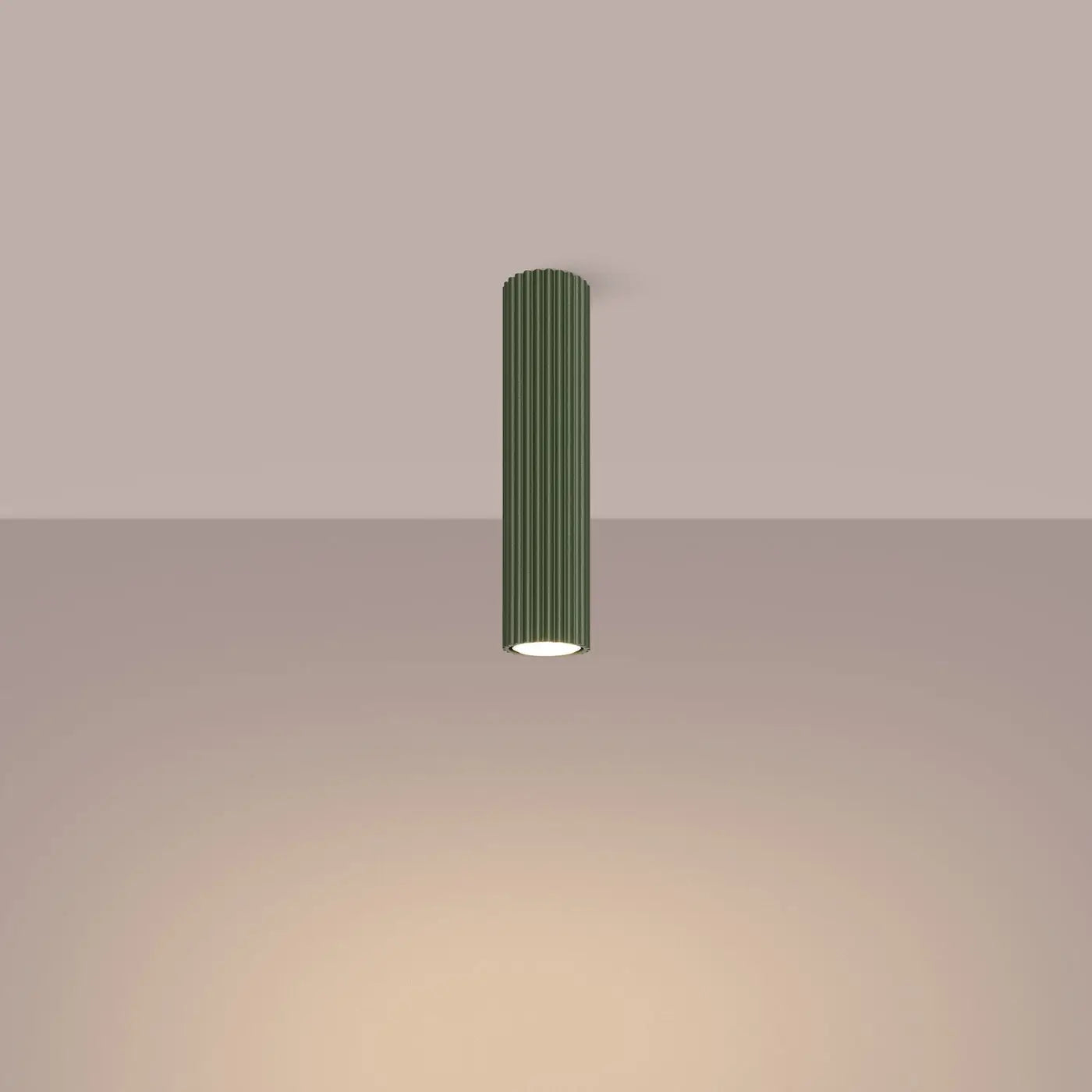 Minimalist olive green aluminium LED ceiling light | BIME