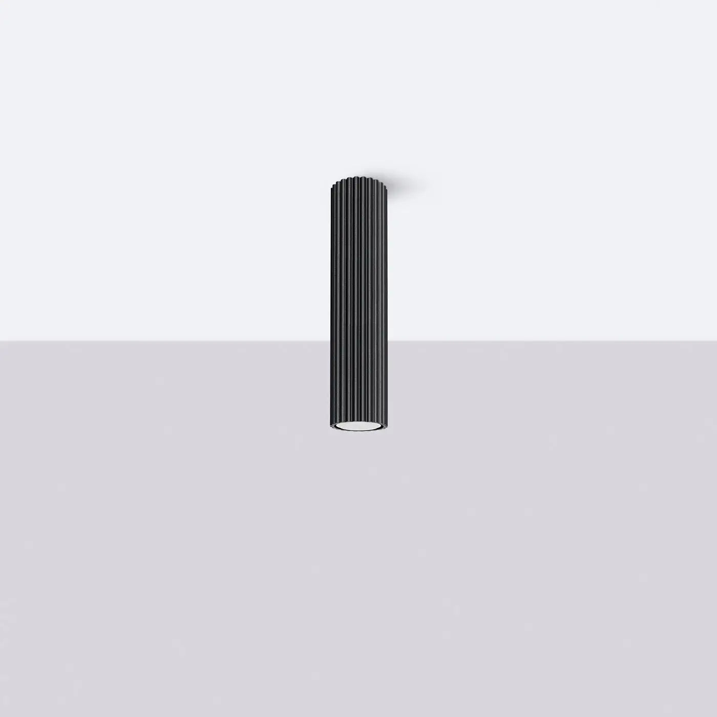 Minimalist black aluminium LED ceiling light | ROMETU