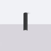Minimalist black aluminium LED ceiling light | ROMETU