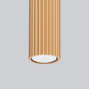 Gold fluted cylindrical scandinavian ceiling light | ZUZAL