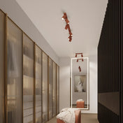 Minimalist ochre red aluminium LED ceiling light | LENILOL