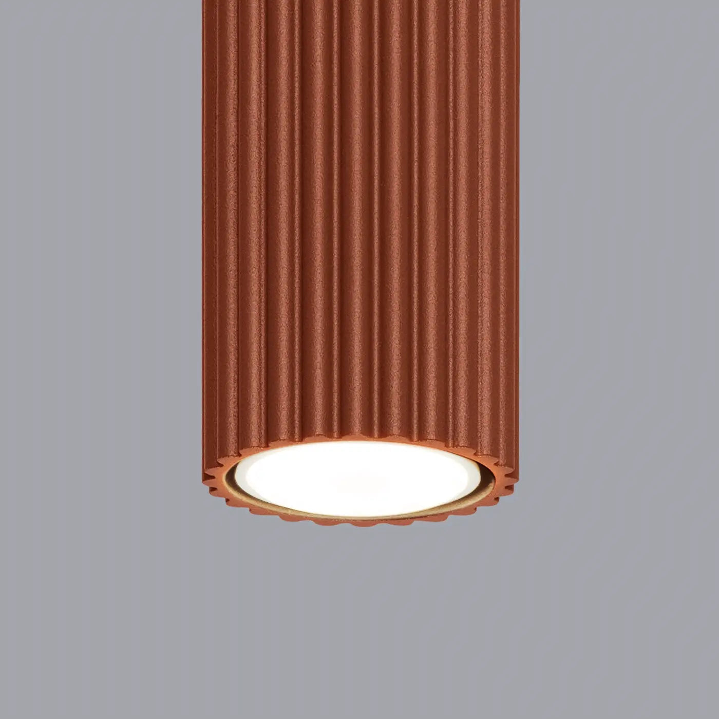 Minimalist ochre red aluminium LED ceiling light | LENILOL