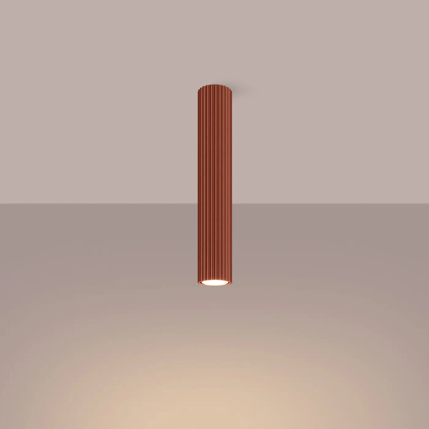 Minimalist ochre red aluminium LED ceiling light | LENILOL