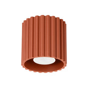 Minimalist ochre red aluminium LED ceiling light | RADAPE