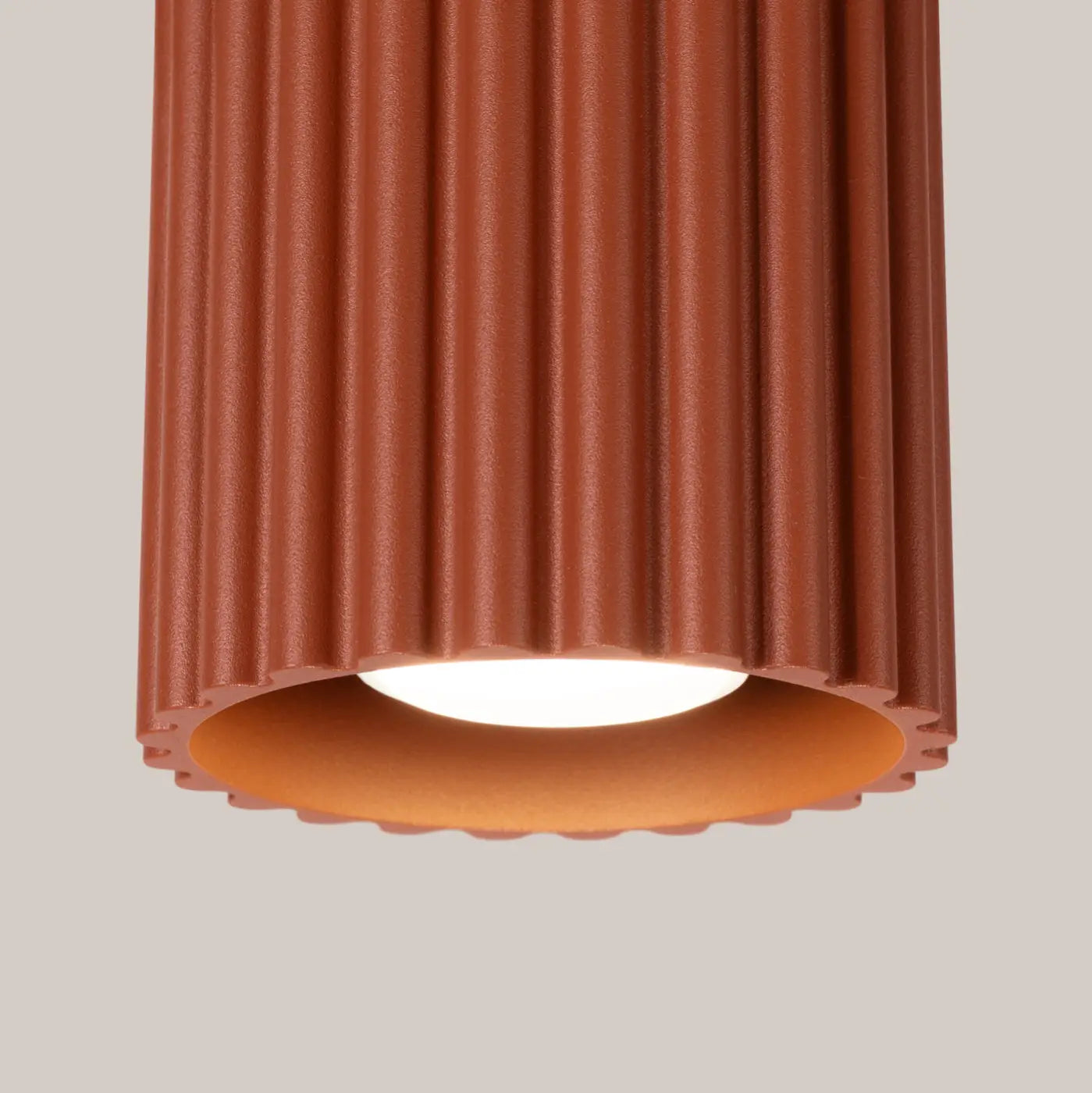 Minimalist ochre red aluminium LED ceiling light | RADAPE
