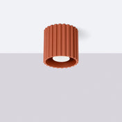 Minimalist ochre red aluminium LED ceiling light | RADAPE