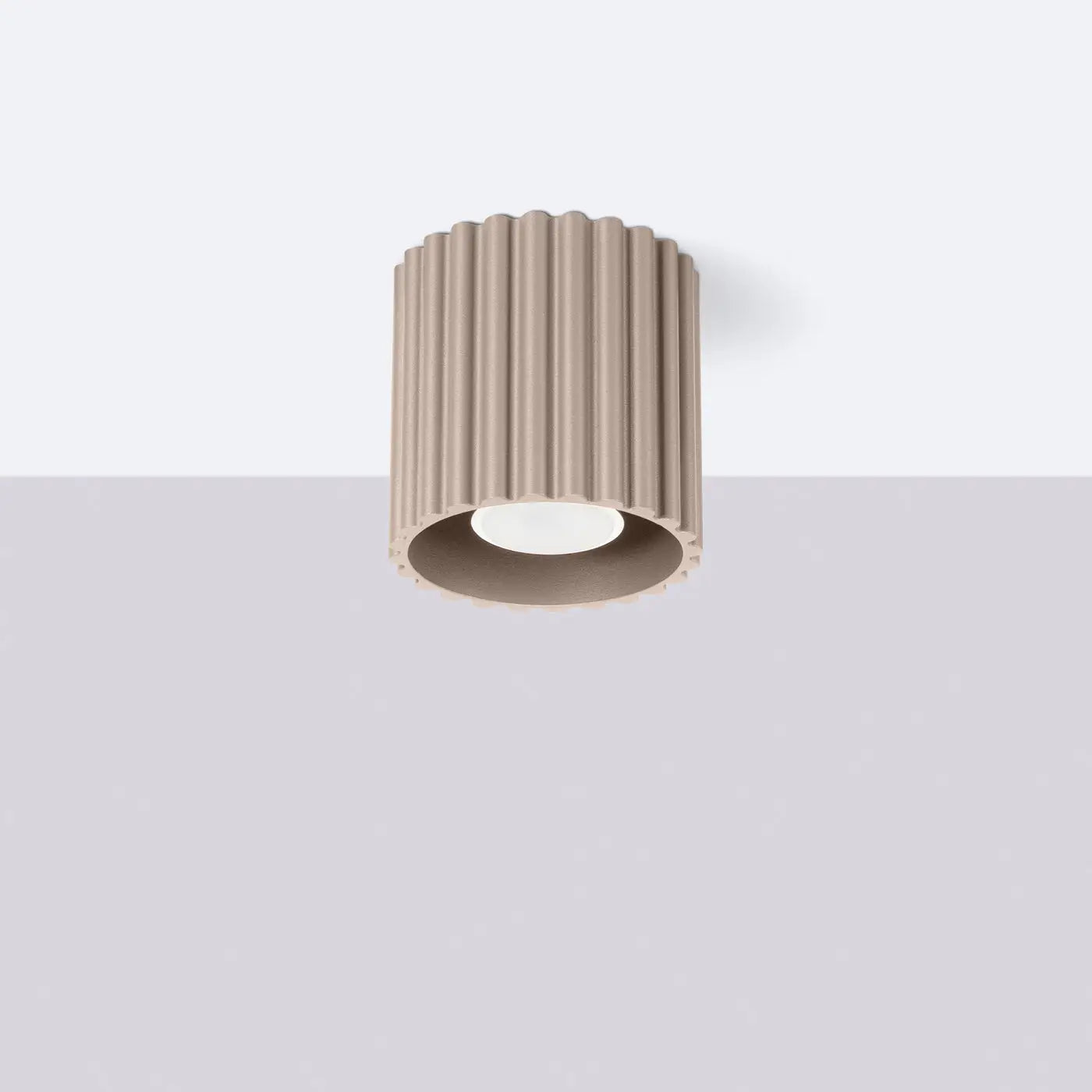 Minimalist taupe aluminium LED ceiling light | BIGONE
