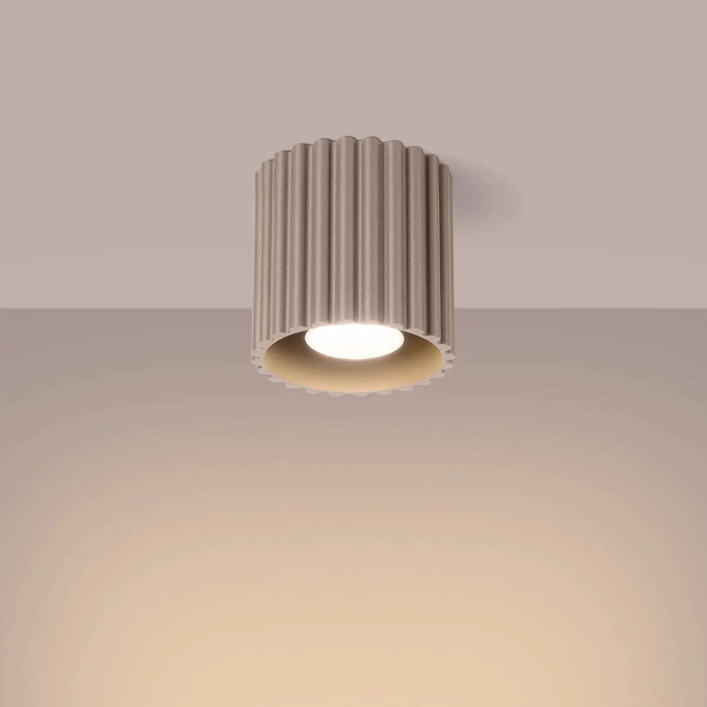 Minimalist taupe aluminium LED ceiling light | BIGONE