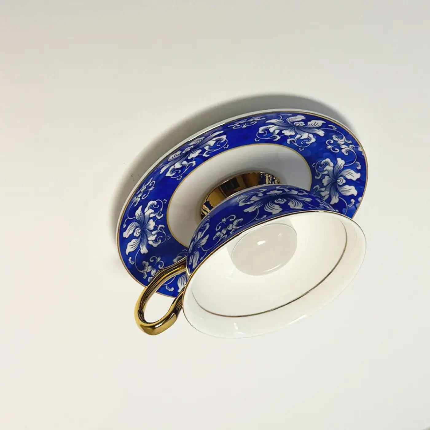 LED floral ceramic cup statement ceiling light | GUKETI