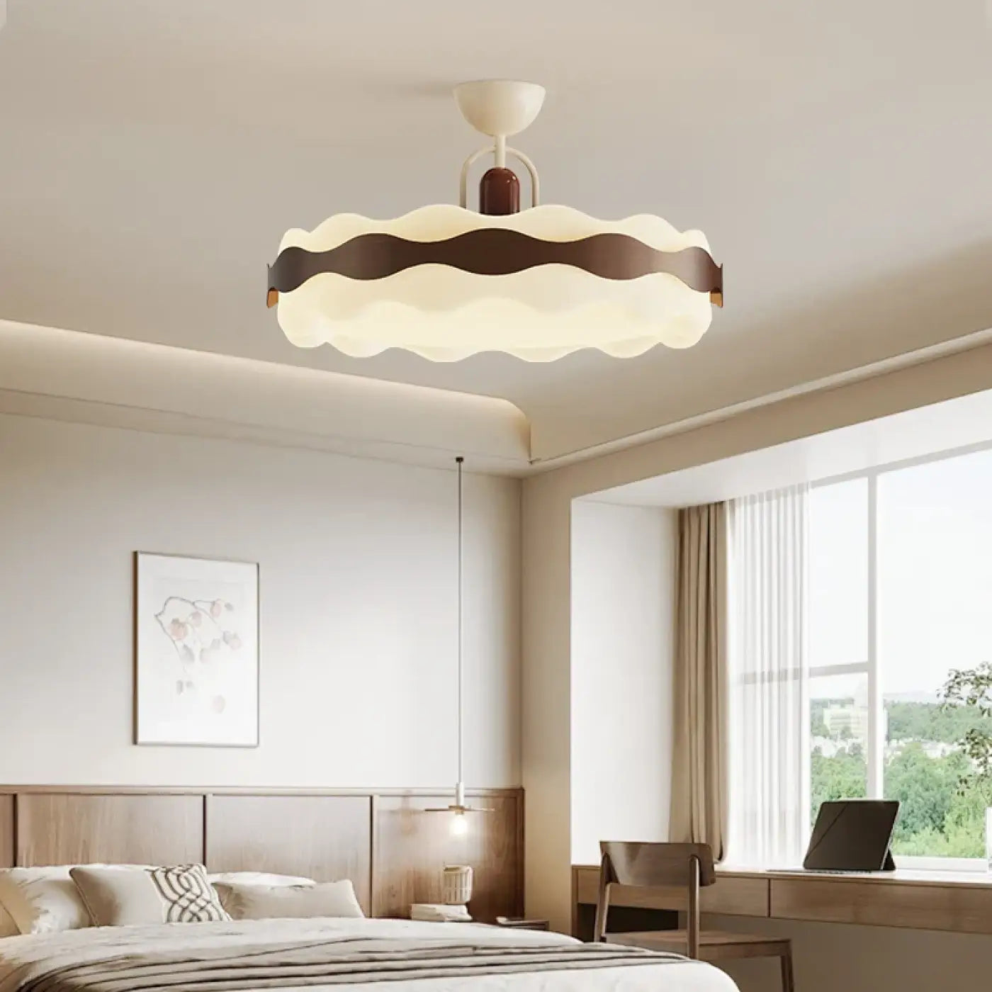 Sculptural wave acrylic LED ceiling light | ZIBIZO