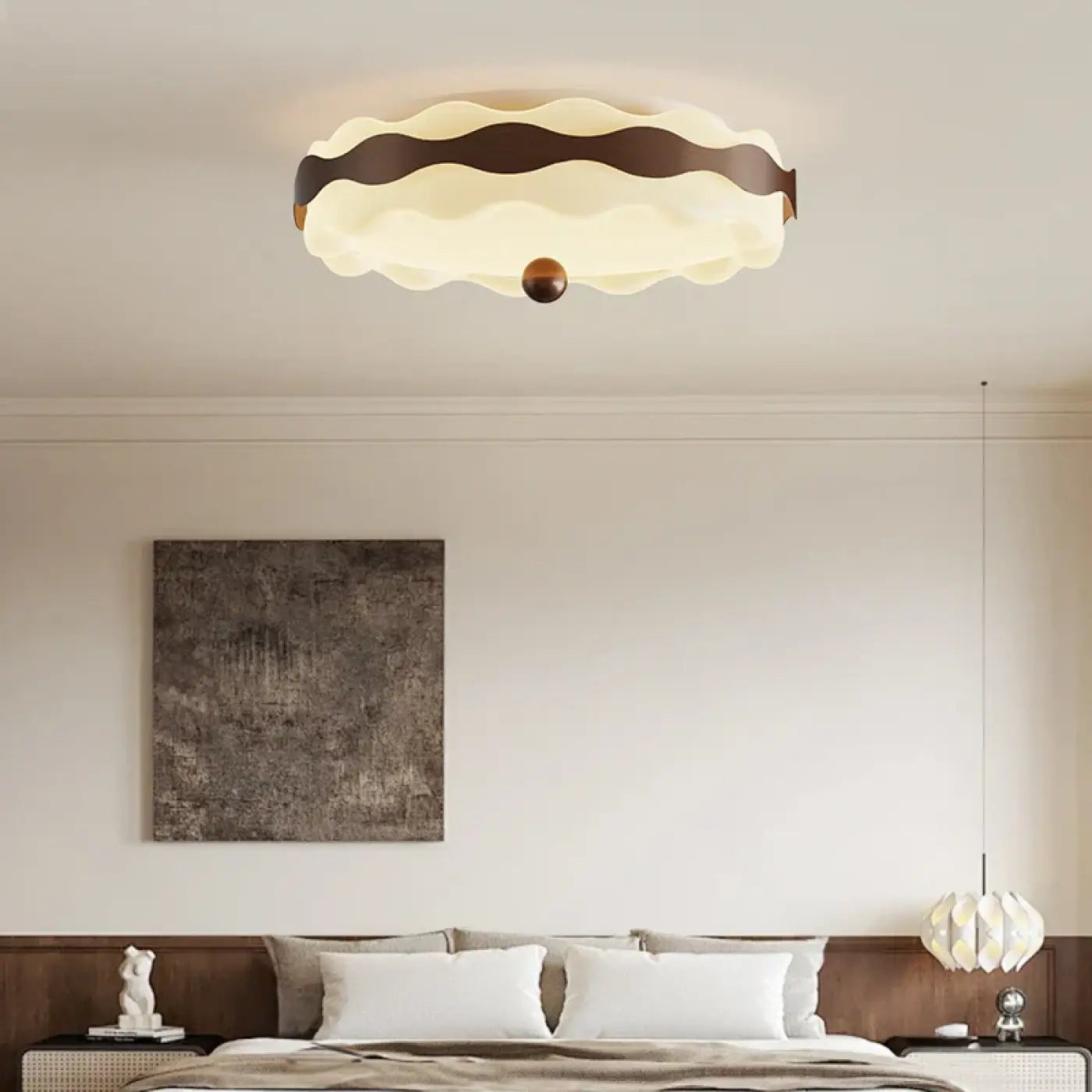 Sculptural wave acrylic LED ceiling light | ZIBIZO