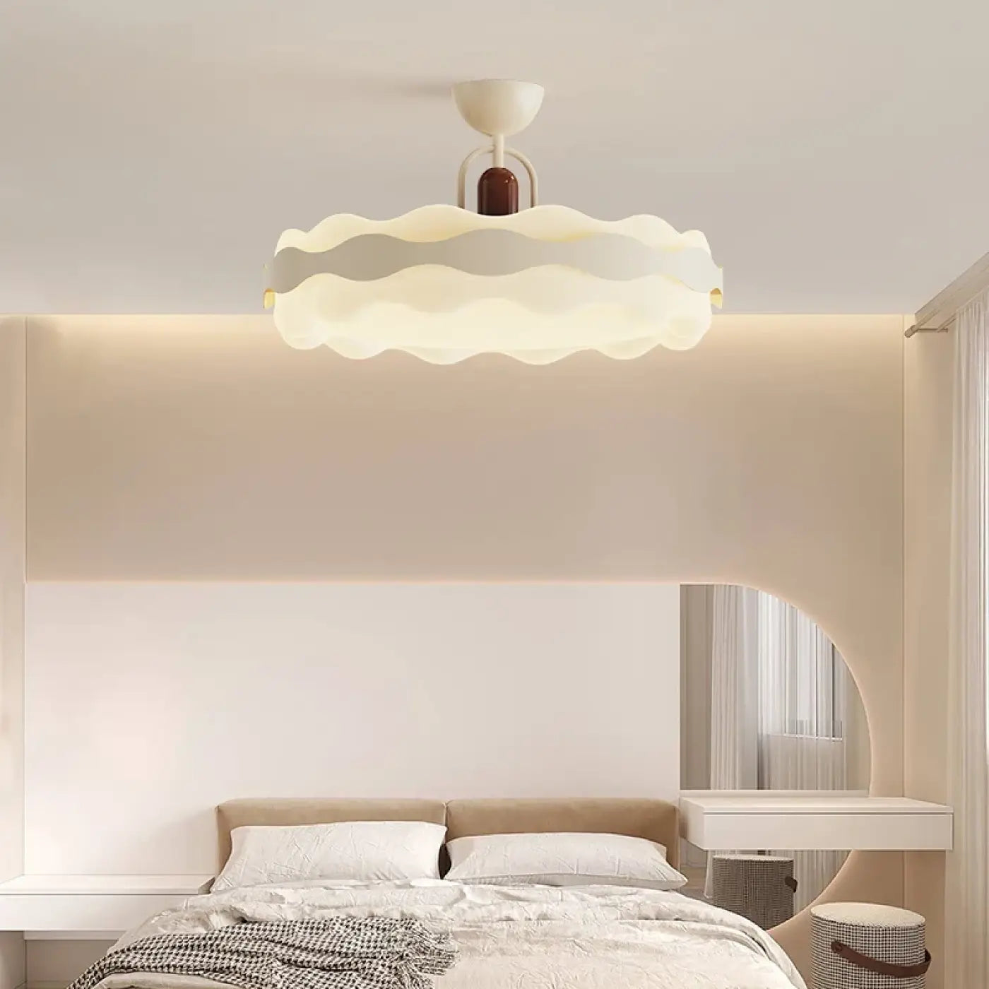 Sculptural wave acrylic LED ceiling light | ZIBIZO
