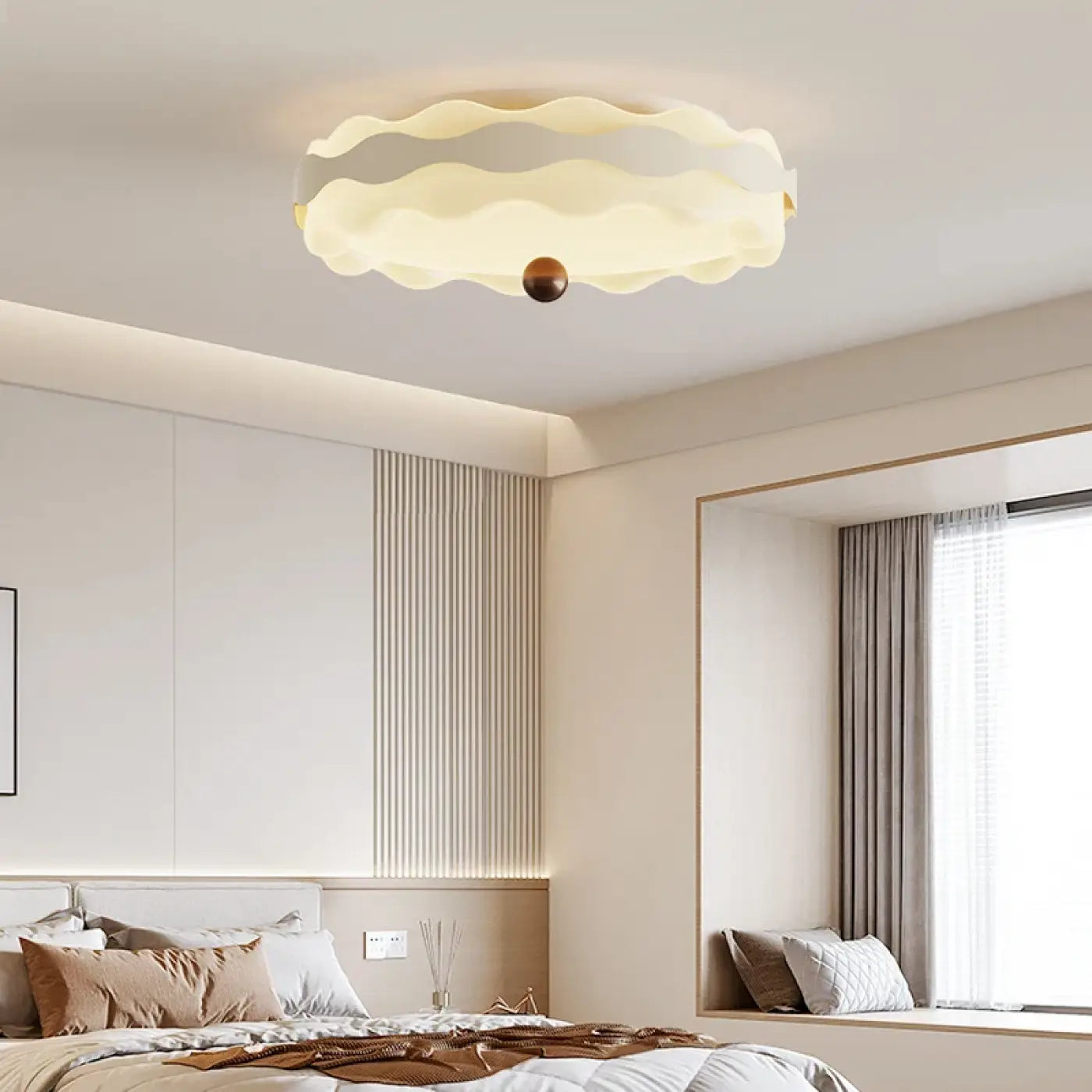 Sculptural wave acrylic LED ceiling light | ZIBIZO