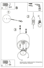 Gold cylinder design LED ceiling light | SAMOSO