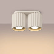 Modern beige aluminium twin-spot LED ceiling light | RABAFI