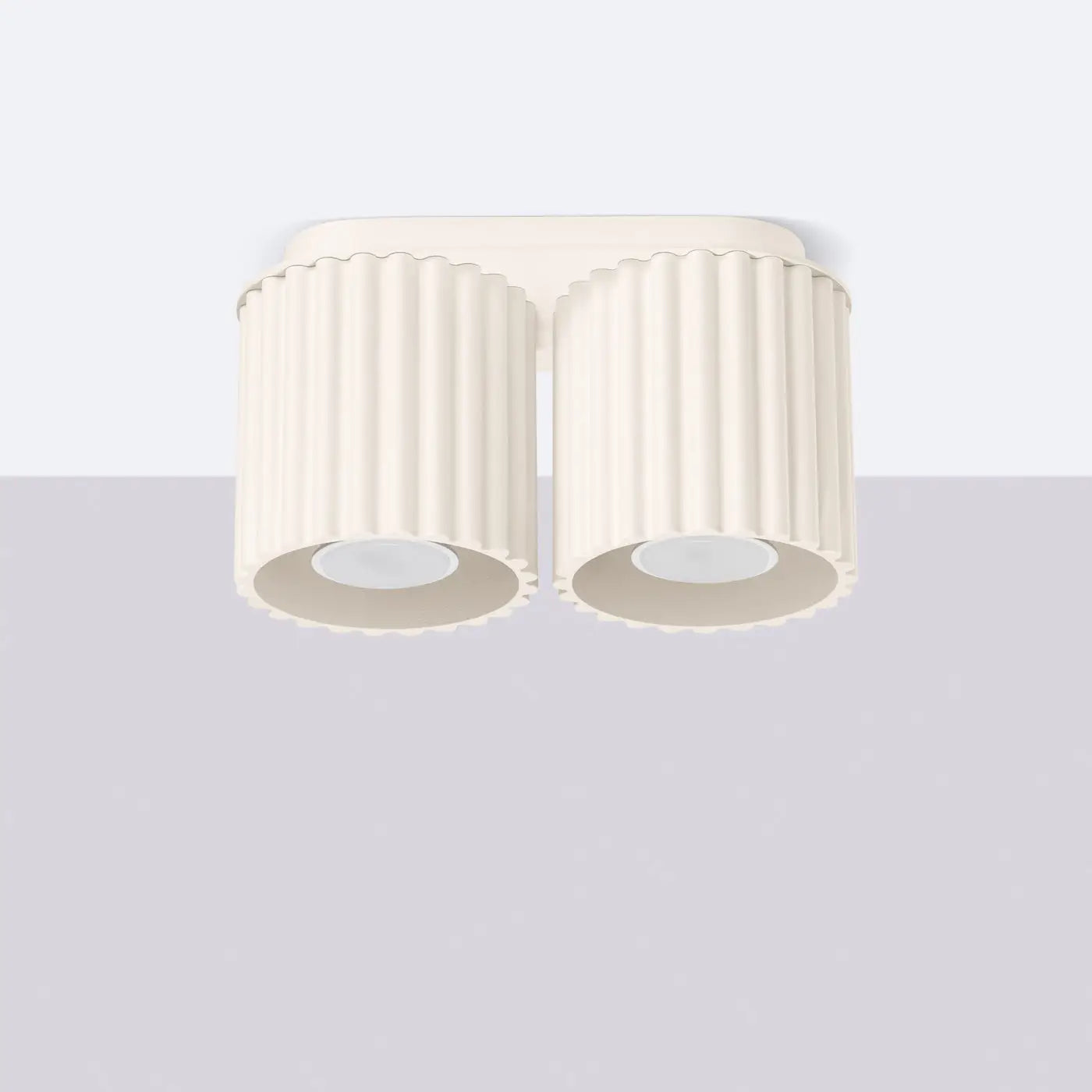 Modern beige aluminium twin-spot LED ceiling light | RABAFI