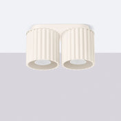 Modern beige aluminium twin-spot LED ceiling light | RABAFI