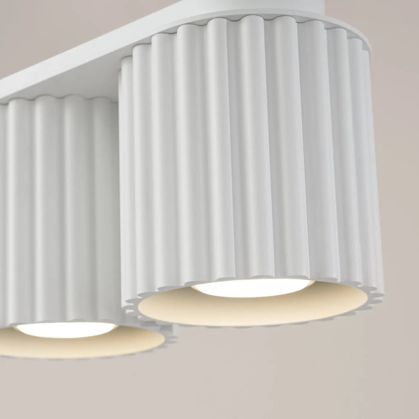 Modern white aluminium twin-spot ceiling light | DASINO