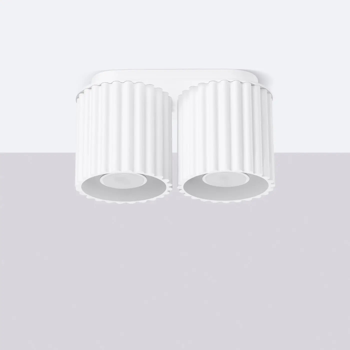 Modern white aluminium twin-spot ceiling light | DASINO
