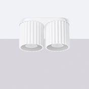 Modern white aluminium twin-spot ceiling light | DASINO