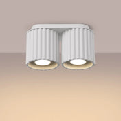 Modern white aluminium twin-spot ceiling light | DASINO