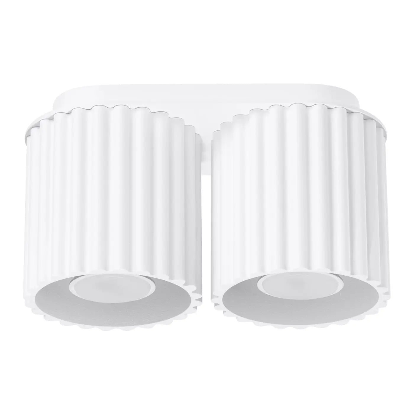 Modern white aluminium twin-spot ceiling light | DASINO