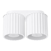 Modern white aluminium twin-spot ceiling light | DASINO