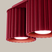 Modern burgundy aluminium twin-spot LED ceiling light | NUTIL