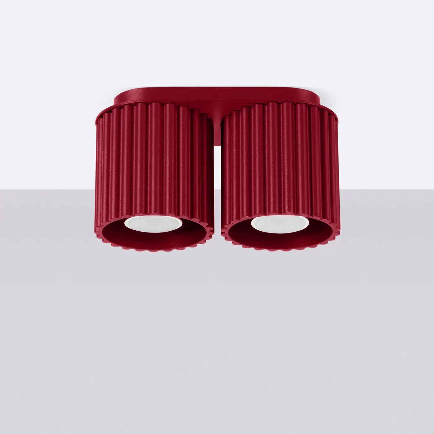 Modern burgundy aluminium twin-spot LED ceiling light | NUTIL