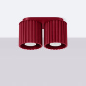 Modern burgundy aluminium twin-spot LED ceiling light | NUTIL